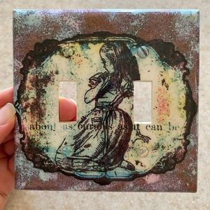 Alice in Wonderland custom double switch plate, Great for kids room or nursery